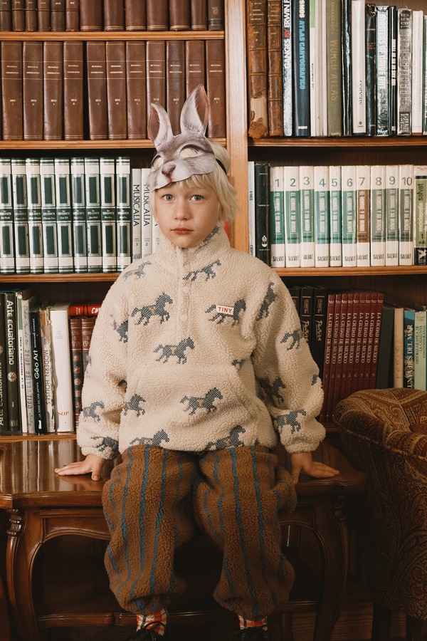 Кофта з капюшоном дитяча Tinycottons HORSES SHERPA SWEATSHIRT колір бежевий