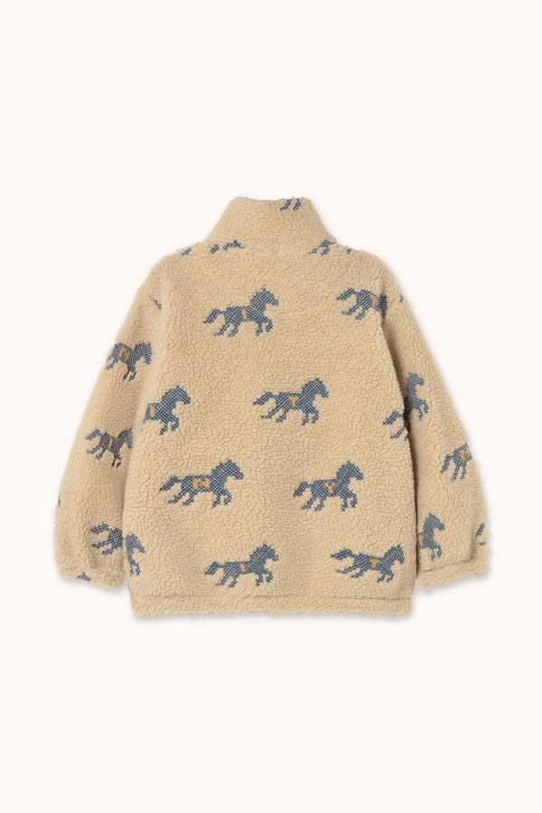 Кофта з капюшоном дитяча Tinycottons HORSES SHERPA SWEATSHIRT колір бежевий фото 3
