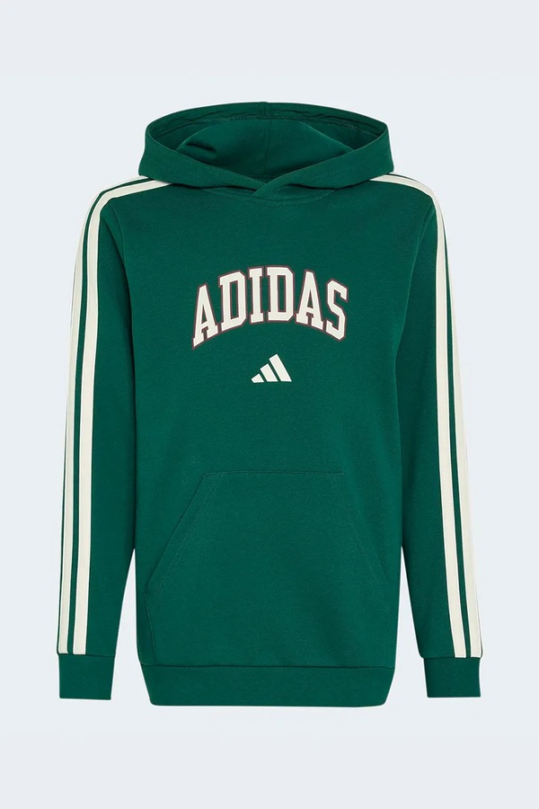 Кофта з капюшоном дитяча з бавовною adidas колір зелений