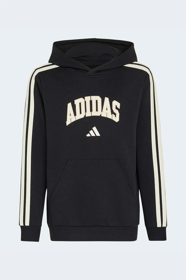Кофта з капюшоном дитяча з бавовною adidas колір чорний