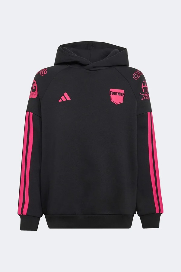 Кофта с капюшоном детская с хлопком adidas FORTNITE цвет черный