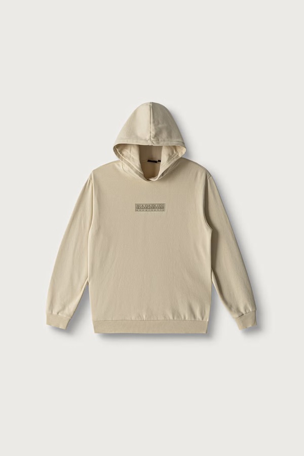 Кофта з капюшоном дитяча з бавовною Napapijri B-NEW BOX LOGO H W колір бежевий