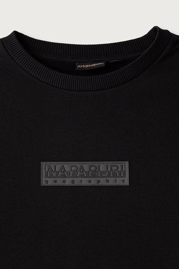 Кофта детская с хлопком Napapijri B-NEW BOX LOGO C W цвет черный фото 2