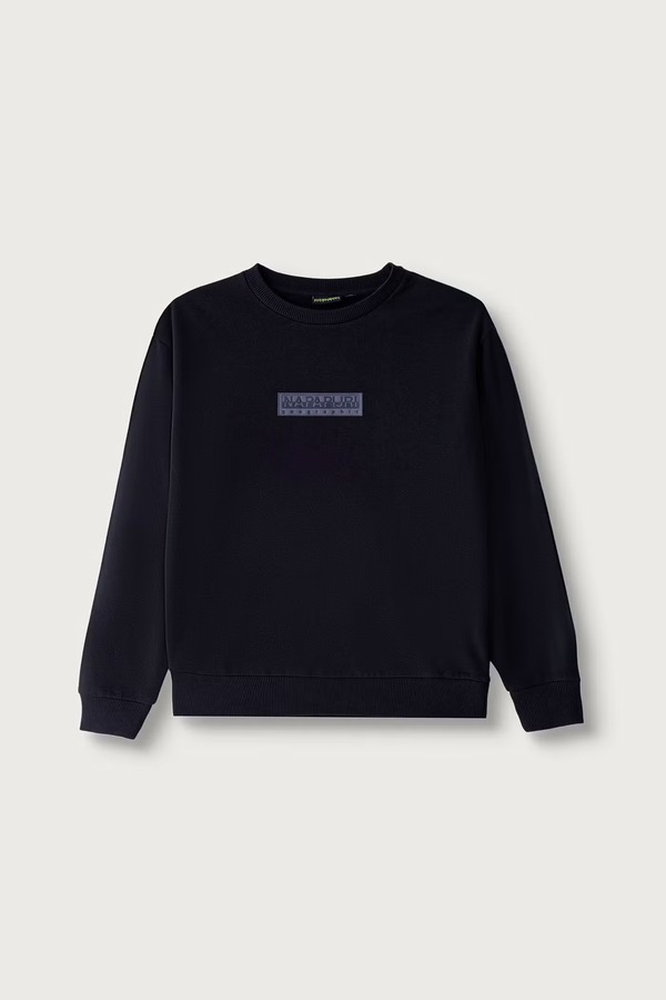 Кофта дитяча з бавовною Napapijri B-NEW BOX LOGO C W колір темно-синій