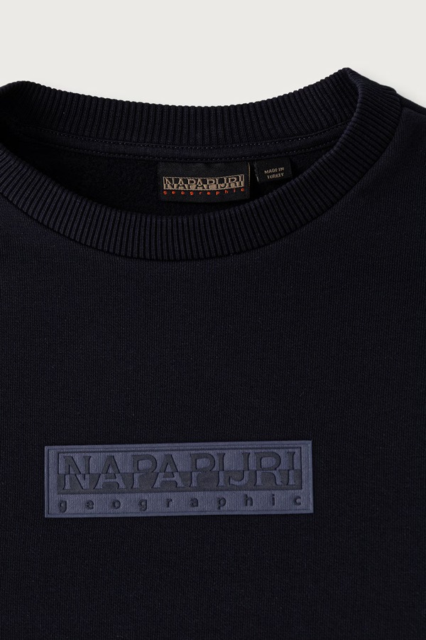 Кофта дитяча з бавовною Napapijri B-NEW BOX LOGO C W колір темно-синій фото 2