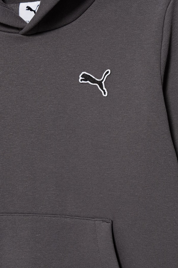 Кофта з капюшоном дитяча з бавовною Puma ESS ELEVATED Hoodie FL колір сірий фото 3