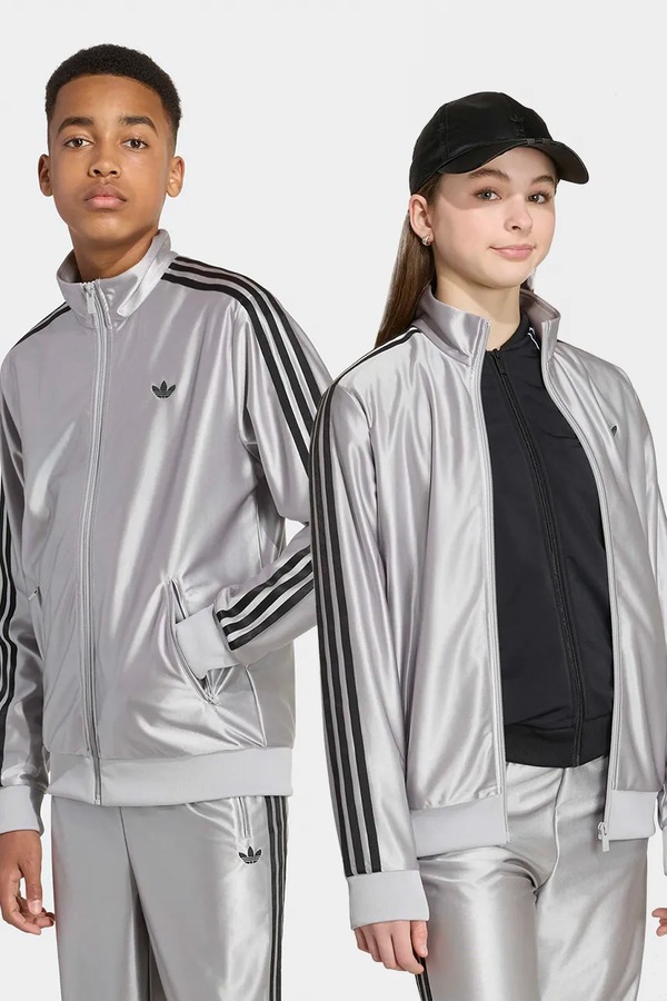 Кофта на застібці дитяча adidas Originals колір сірий