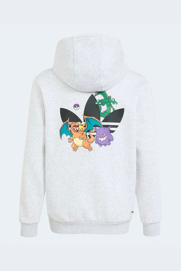 Кофта з капюшоном дитяча adidas Originals POKEMON колір сірий фото 2