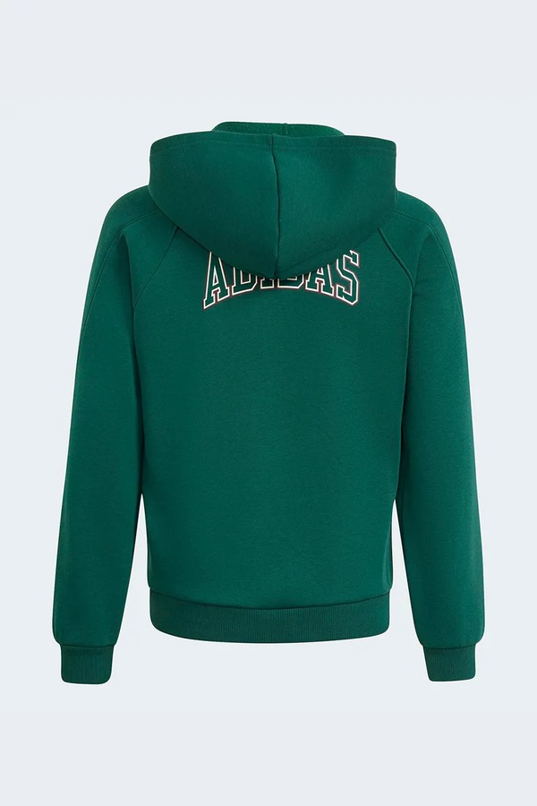 Кофта на застежке с капюшоном детская с хлопком adidas цвет зеленый