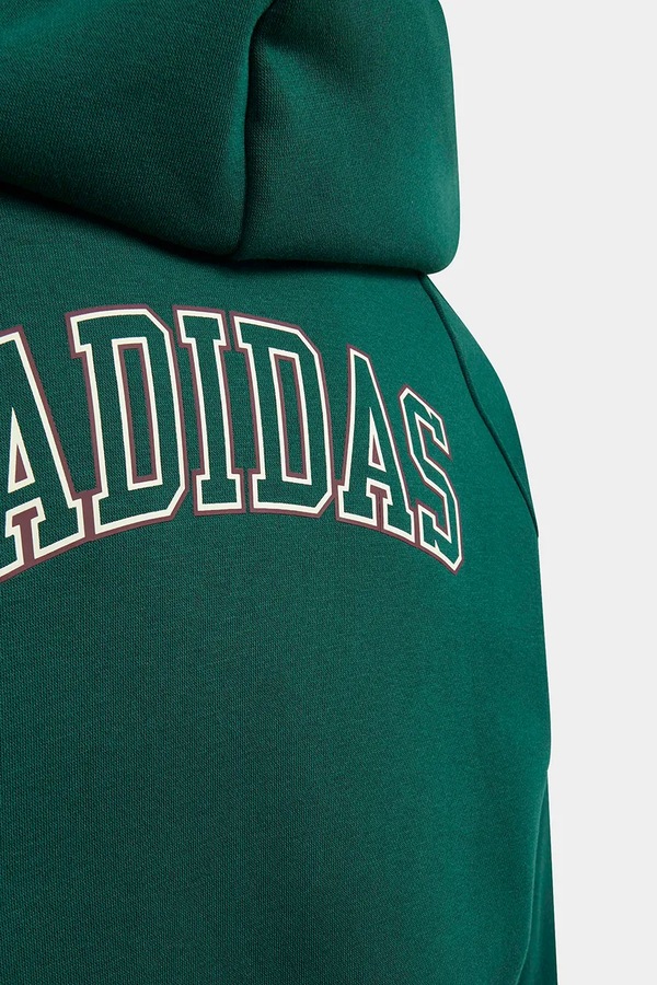 Кофта на застежке с капюшоном детская с хлопком adidas цвет зеленый фото 2