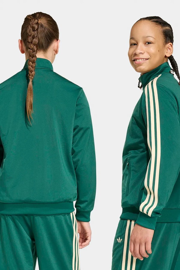 Кофта, которая расстегивается детская adidas Originals ADICOLOR цвет зеленый фото 2