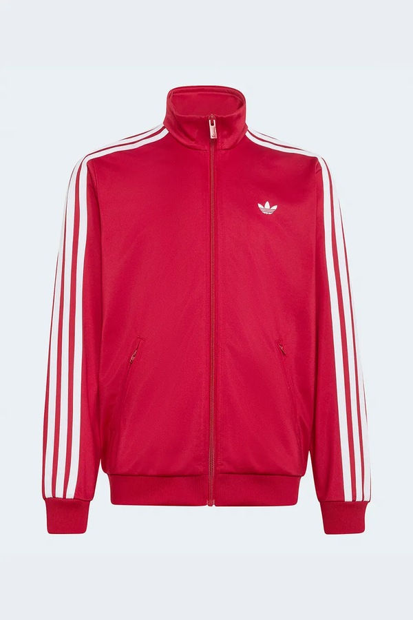 Кофта, яка розстібається дитяча adidas Originals колір червоний