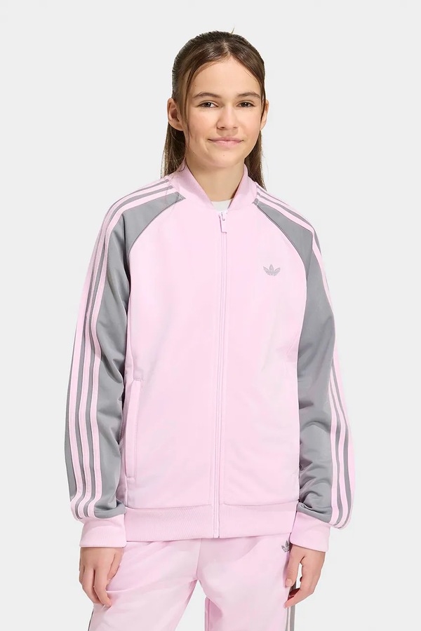 Кофта, яка розстібається дитяча adidas Originals колір рожевий фото 3