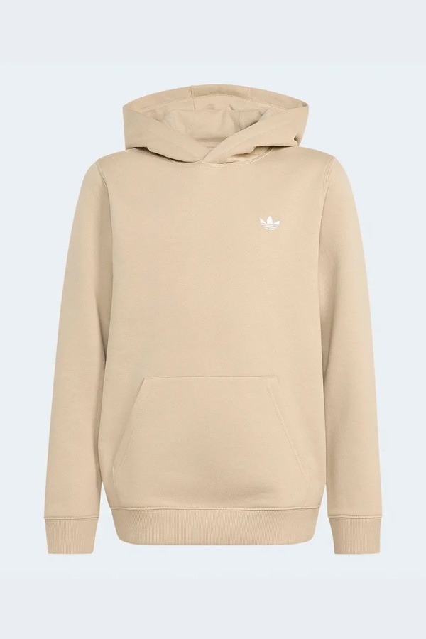 Кофта з капюшоном дитяча з бавовною adidas Originals колір бежевий
