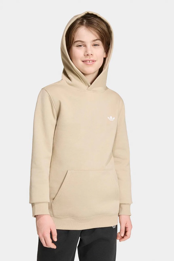 Кофта з капюшоном дитяча з бавовною adidas Originals колір бежевий фото 3