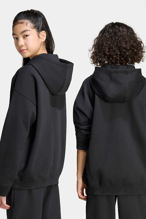 Кофта, яка розстібається, з капюшоном дитяча з бавовною adidas Originals колір чорний фото 2
