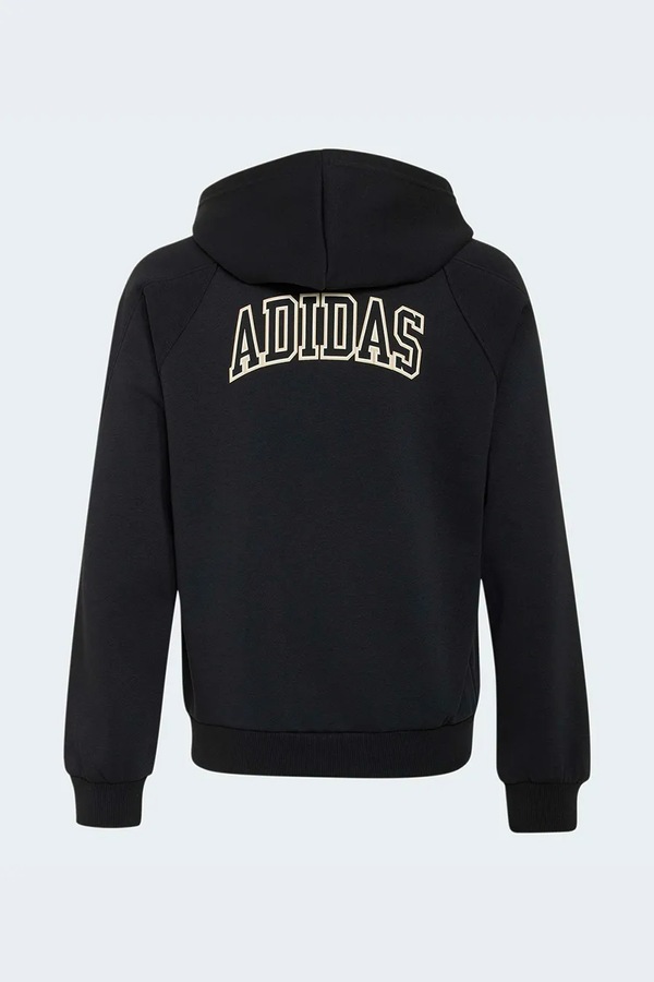 Кофта на застібці з капюшоном дитяча з бавовною adidas колір чорний