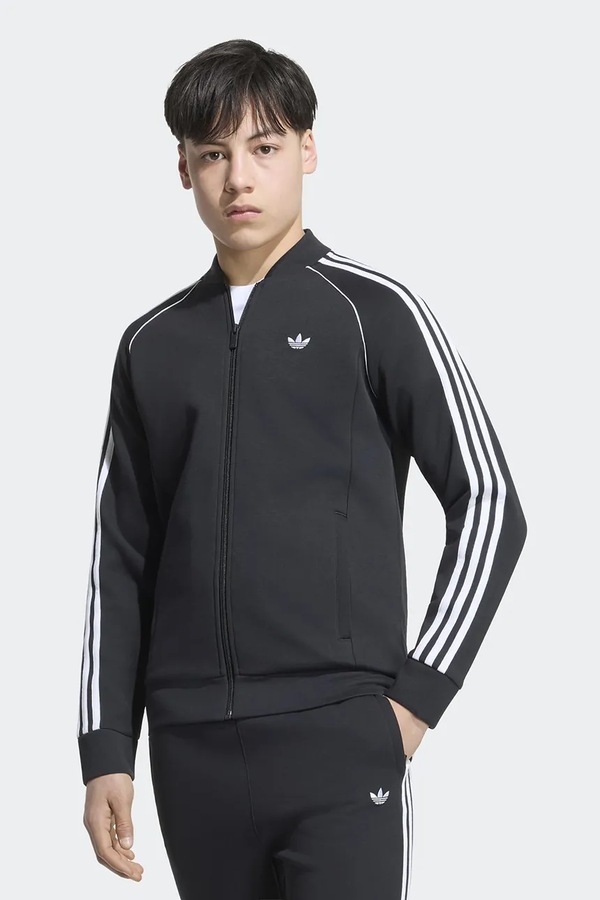 Кофта, яка розстібається дитяча adidas Originals колір чорний фото 3