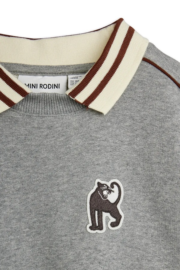 Кофта детская хлопковая Mini Rodini Panther цвет серый фото 2