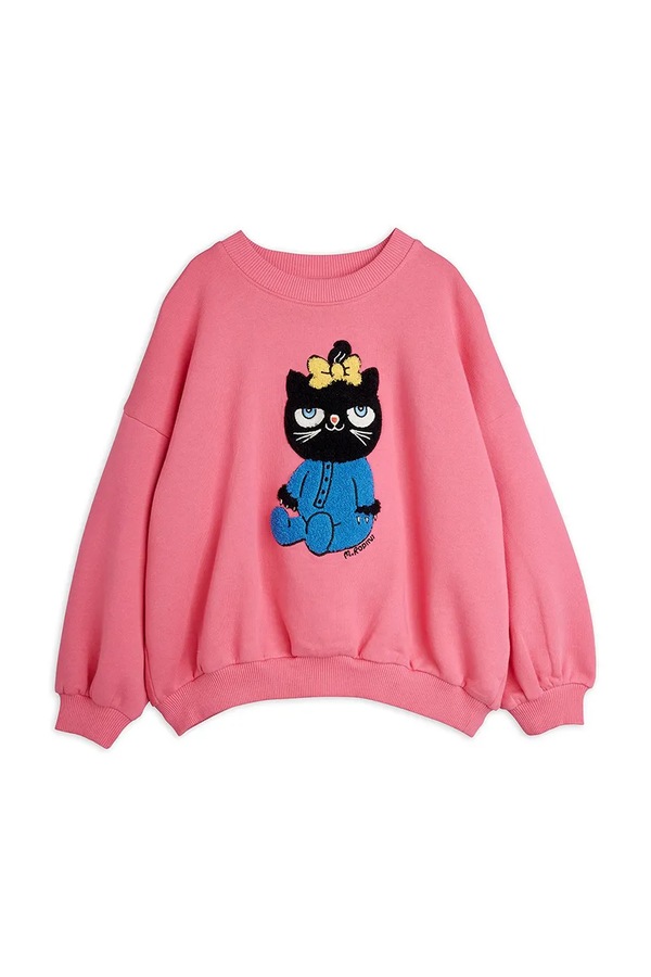 Кофта детская хлопковая Mini Rodini Cat цвет розовый