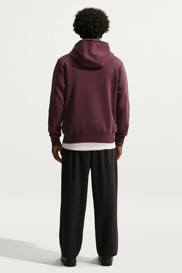 Кофта з капюшоном чоловіча з бавовною Nike Sportswear Club колір бордовий фото 2