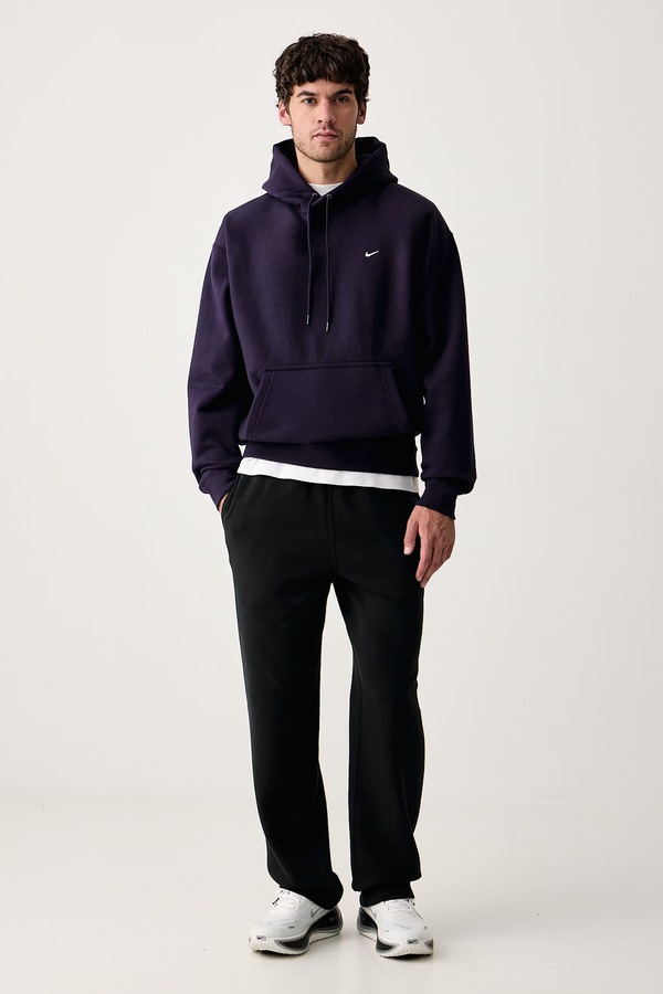 Кофта з капюшоном чоловіча з бавовною Nike Sportswear Solo Swoosh колір сірий фото 2
