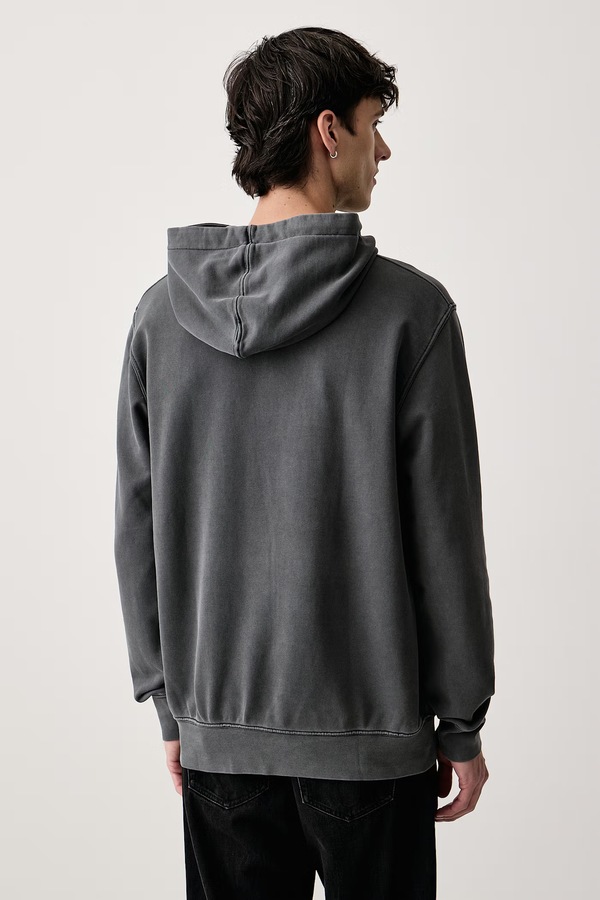 Кофта чоловіча бавовняна G-Star Logo overdyed hooded колір сірий фото 3