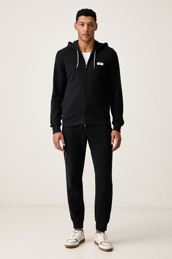 Кофта loungwear чоловіча з бавовною Emporio Armani Underwear колір чорний фото 2