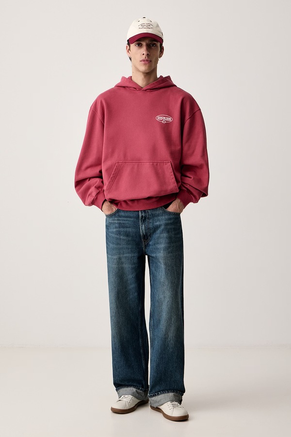 Кофта з капюшоном чоловіча з бавовною Dickies колір рожевий фото 2