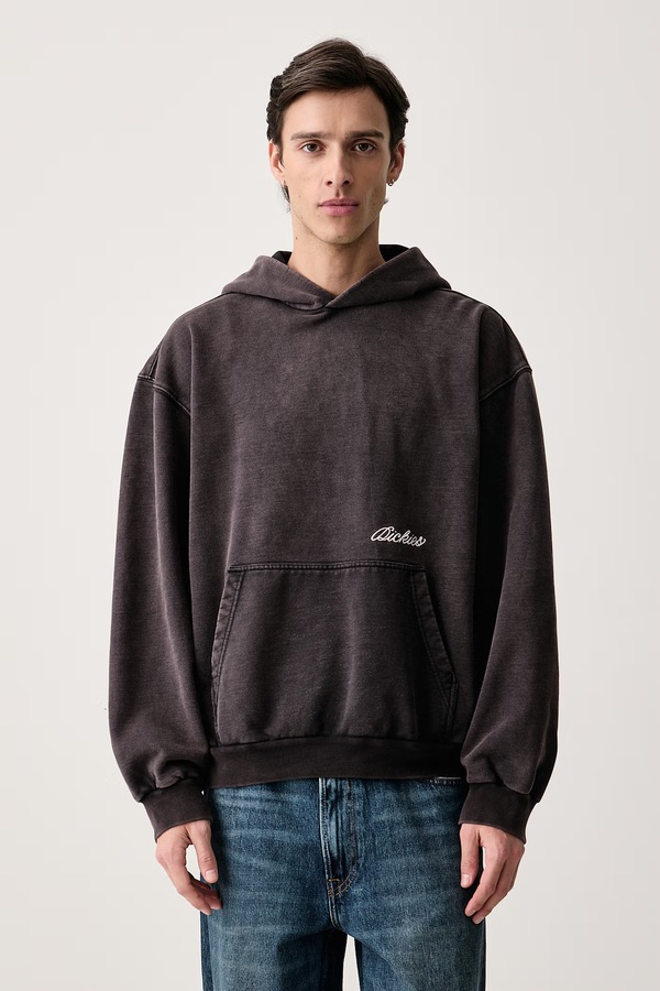 Кофта з капюшоном чоловіча з бавовною Dickies колір сірий