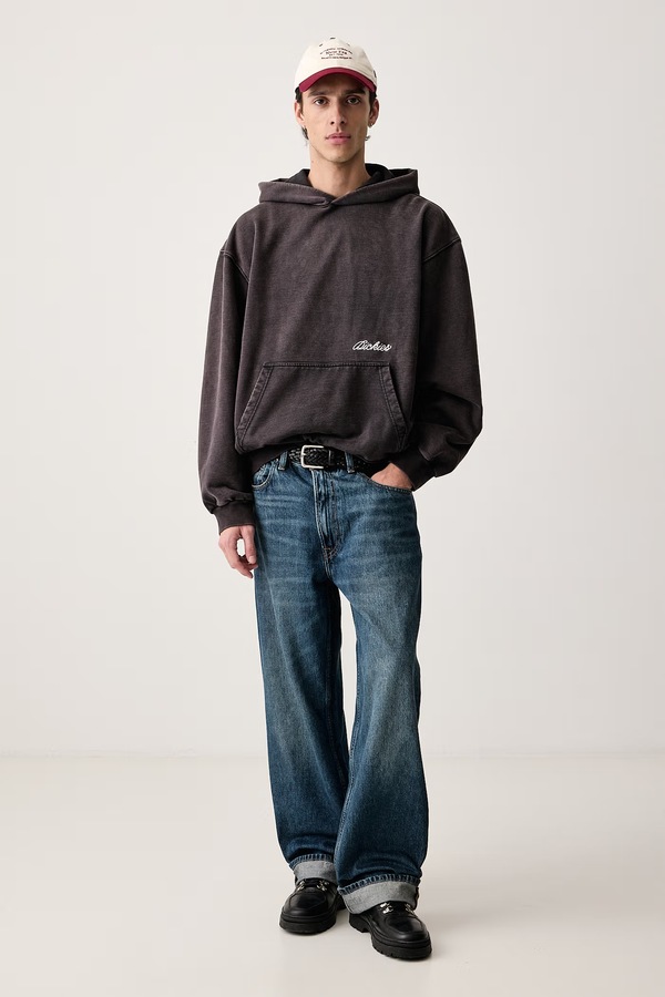 Кофта з капюшоном чоловіча з бавовною Dickies колір сірий фото 2