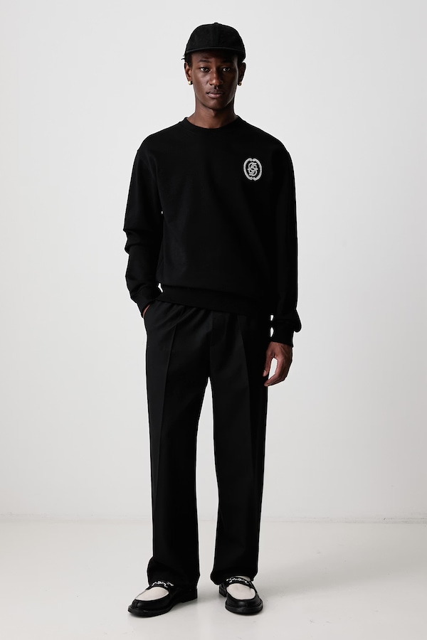 Кофта мужская хлопковая Drôle de Monsieur D Mirror Embroidery цвет черный