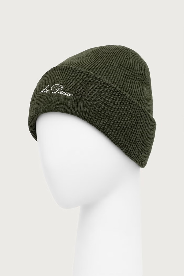 Шапка beanie чоловіча вовняна Les Deux колір зелений фото 2