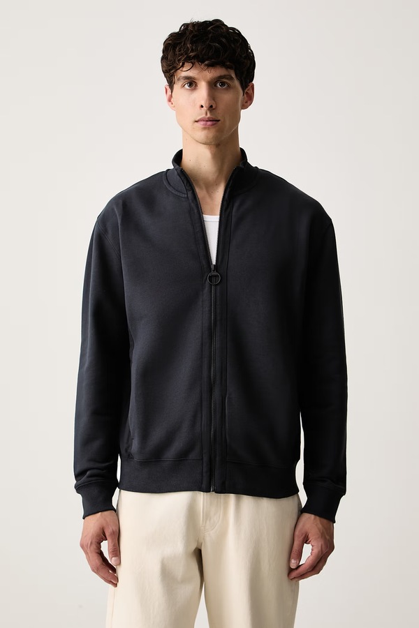 Кофта на застежке мужская хлопковая Barbour Caldbeck цвет темно-синий