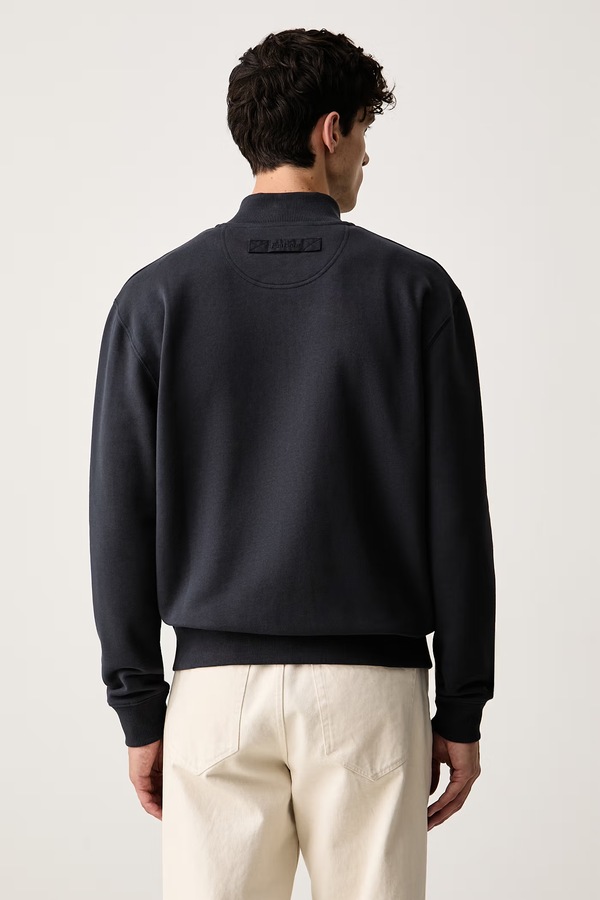 Кофта на застежке мужская хлопковая Barbour Caldbeck цвет темно-синий фото 2