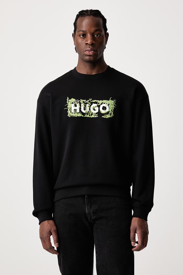 Кофта мужская хлопковая HUGO Blue Niviocrew цвет черный