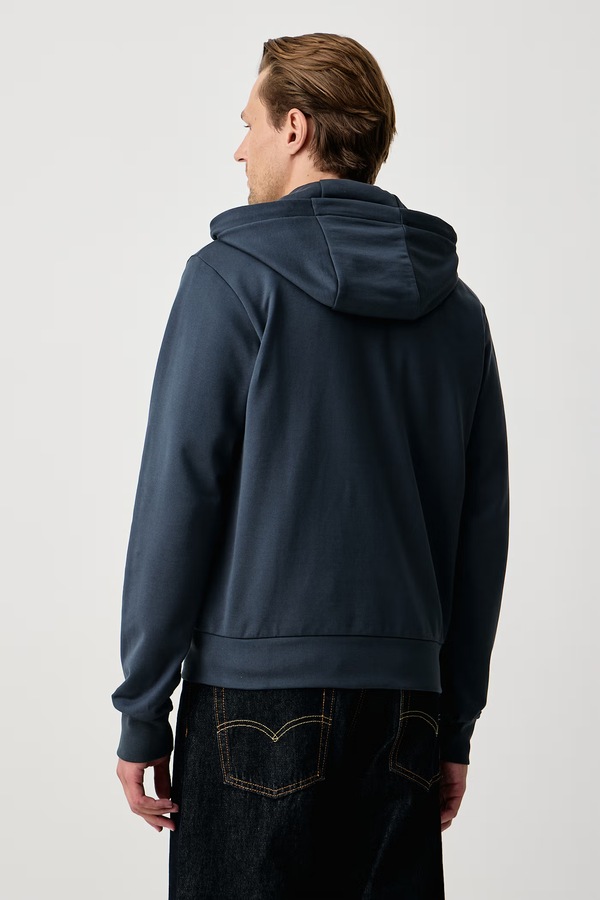 Кофта на застібці з капюшоном чоловіча бавовняна BOSS C-Silva колір блакитний фото 3