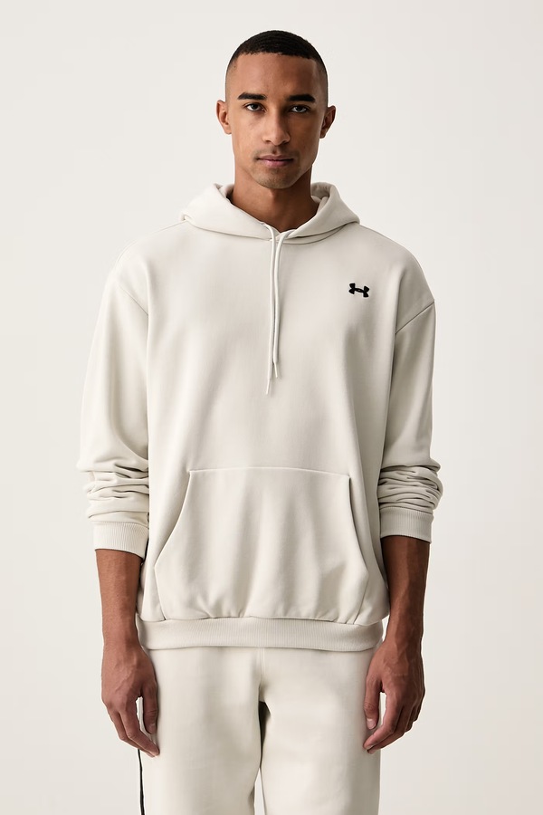 Кофта з капюшоном чоловіча з бавовною Under Armour Icon колір білий