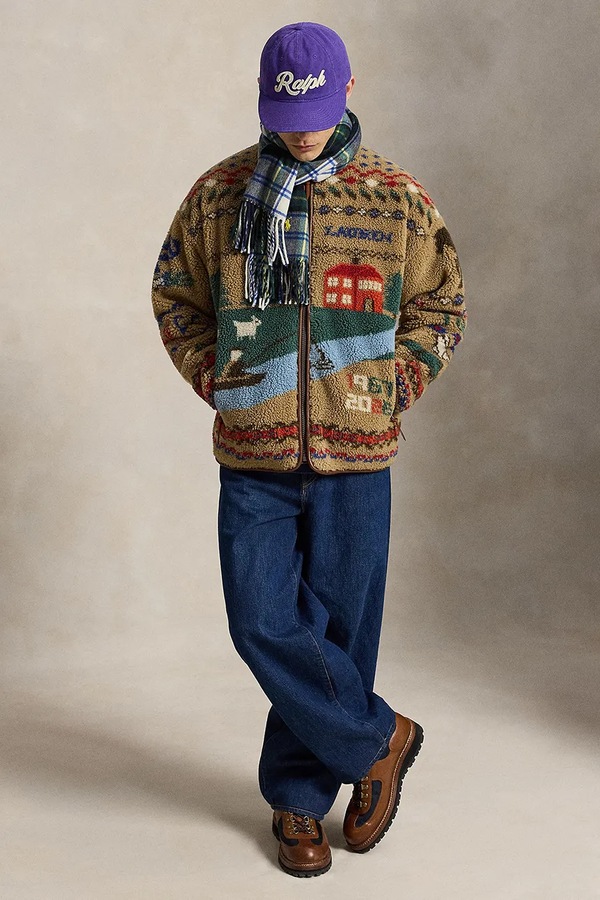 Кофта на застібці чоловіча флісова Polo Ralph Lauren колір барвистий фото 2