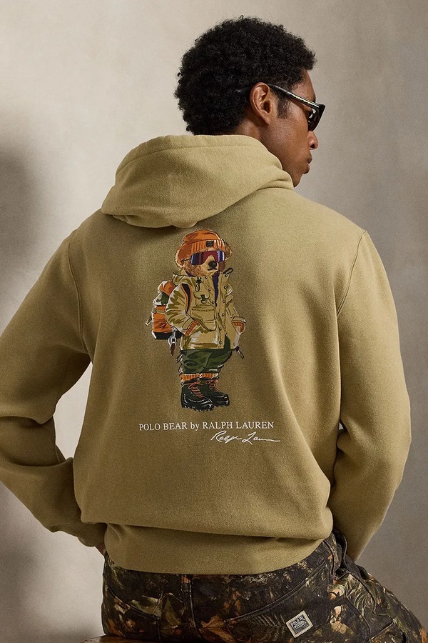 Кофта з капюшоном чоловіча з бавовною Polo Ralph Lauren колір бежевий фото 2