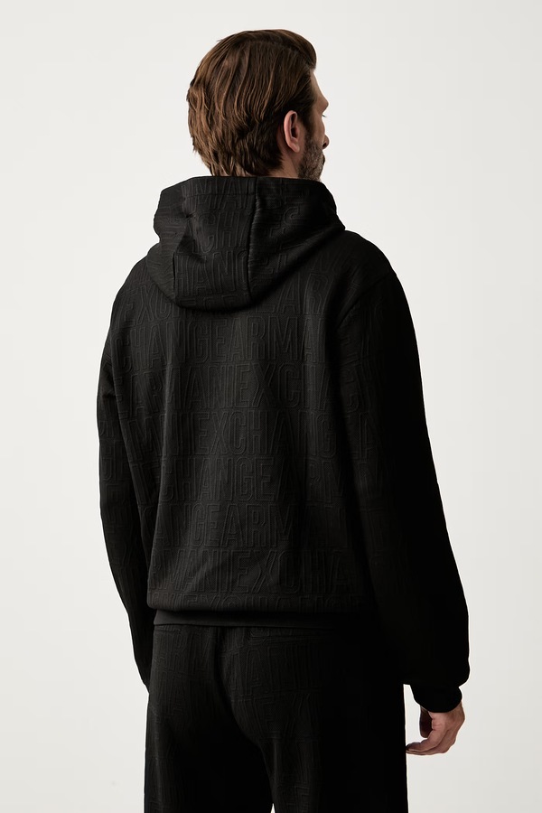 Кофта з капюшоном чоловіча Armani Exchange колір чорний фото 2