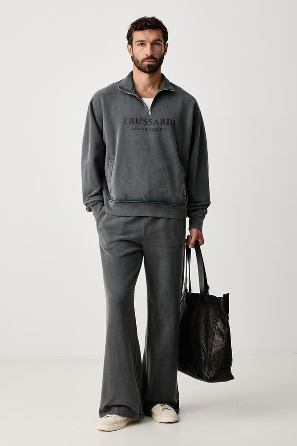Кофта чоловіча бавовняна Trussardi колір сірий