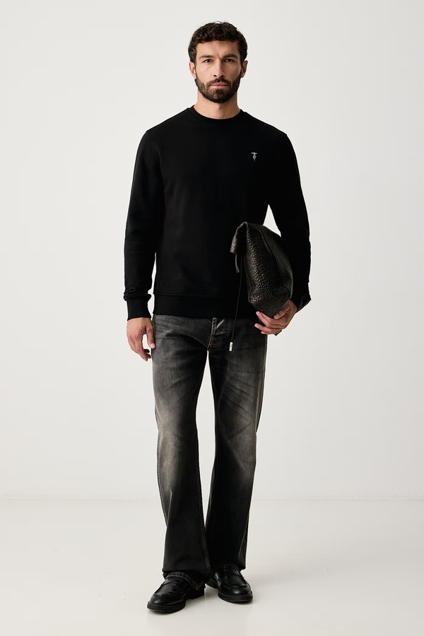 Кофта чоловіча бавовняна Trussardi колір чорний