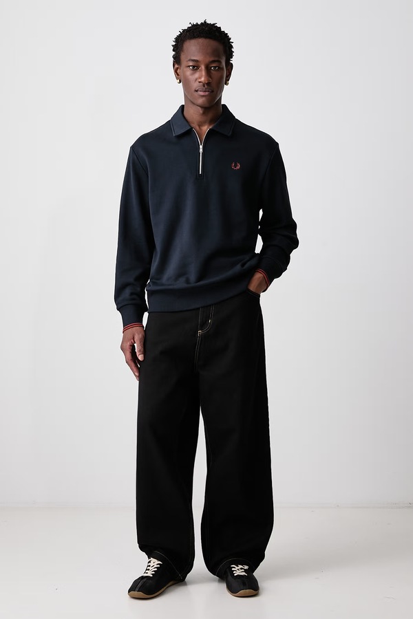 Кофта мужская хлопковая Fred Perry цвет темно-синий