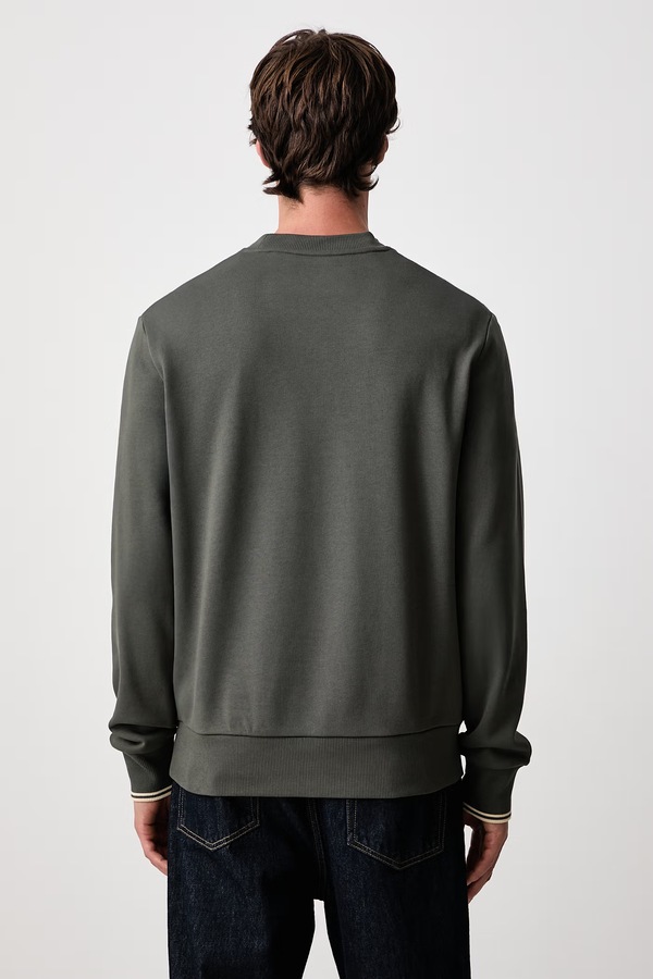 Кофта чоловіча бавовняна Fred Perry колір зелений фото 2