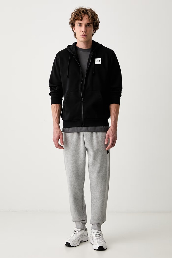Кофта на застібці з капюшоном чоловіча з бавовною The North Face Box Regular колір чорний фото 2