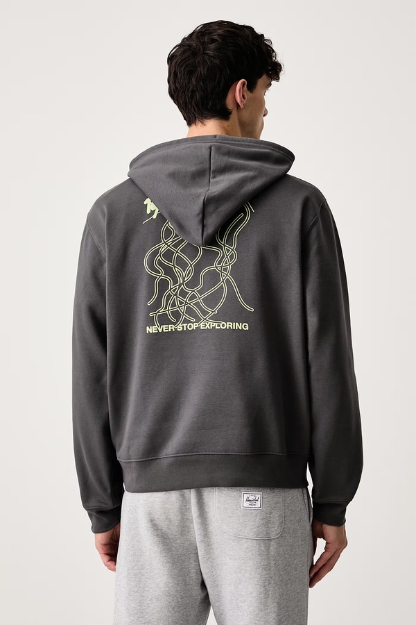 Кофта з капюшоном чоловіча з бавовною The North Face Relaxed колір сірий фото 3
