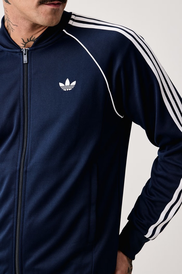 Кофта на застібці чоловіча adidas Originals колір блакитний фото 4