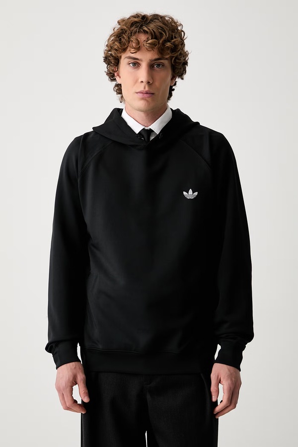 Кофта з капюшоном чоловіча adidas Originals Trefoil Essentials Spacer колір чорний