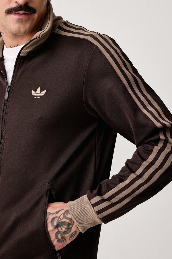 Кофта на застібці чоловіча adidas Originals Beckenbauer колір коричневий фото 4
